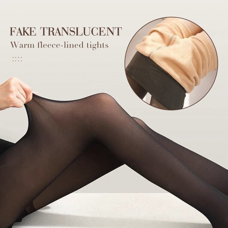 Vastana - Fake Doorschijnende, Warme Fleece Panty